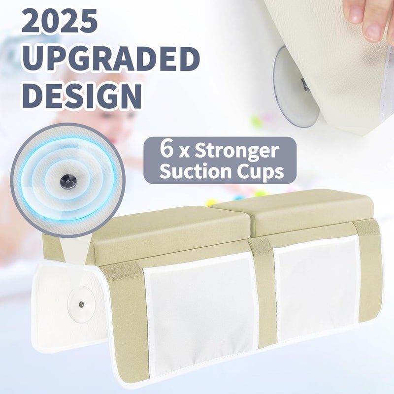 URMYWO Bath Kneeler and Elbow Rest Pad Set - 1.5" Thick Baby Bath Kneeler Pads with Toys Organizer, Anti-Slip Cozy Knee & Arm Support Bathtub Mat, Quick Dry Kneeling Pad for Baby Bath Time - Image 3